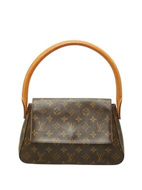 Louis Vuitton Monogram Mini Looping Shoulder Bag Brown Leather